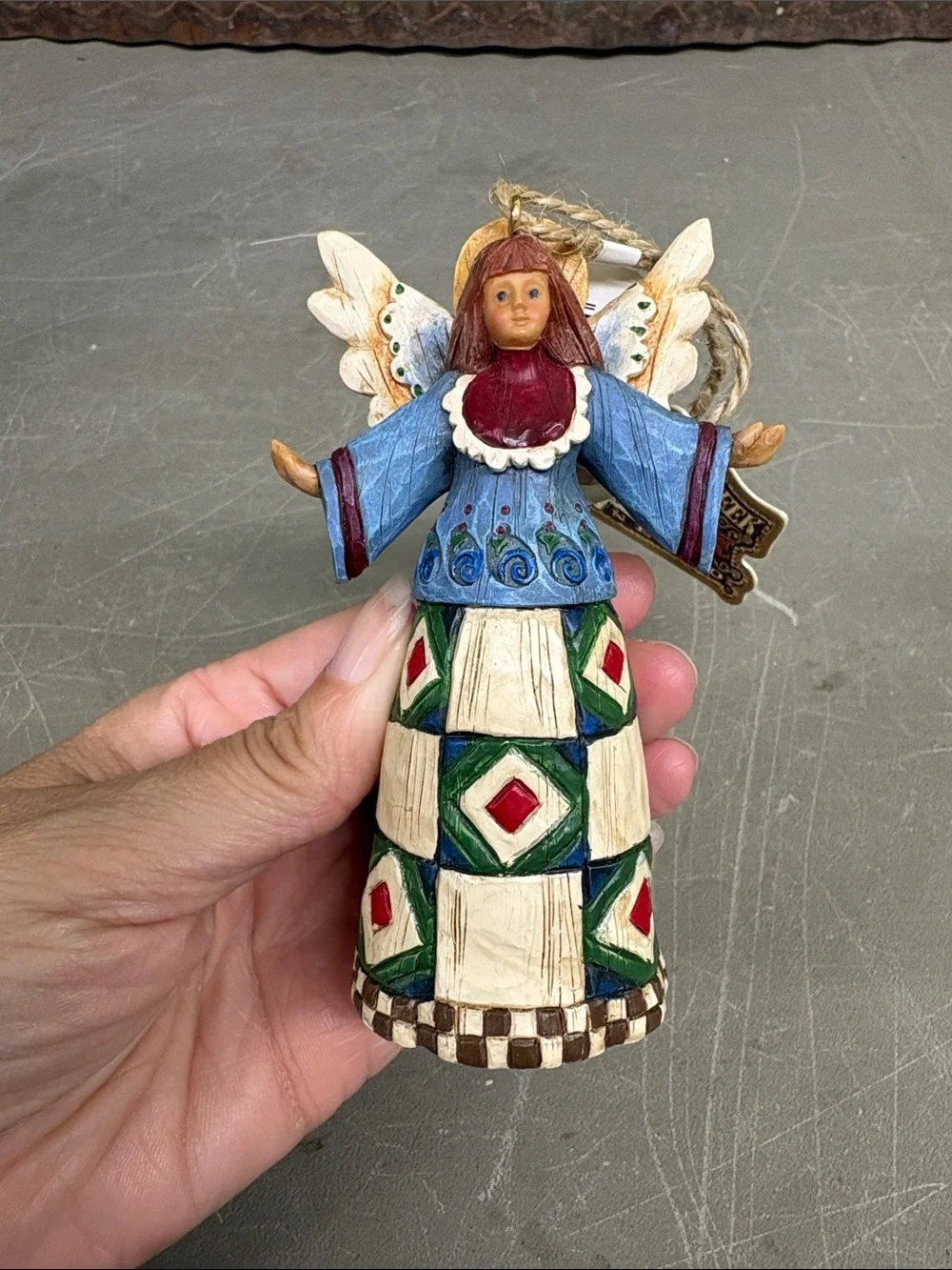 Jim Shore Heartwood Creek 2002 Quilt Design Angel Ornament